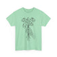 Unisex Heavy Cotton Tee | Skeleton Hand, Flower Bouquet - Casual Summer Top, Gift, Streetwear Fashion, Unique Graphic Shirt