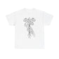 Unisex Heavy Cotton Tee | Skeleton Hand, Flower Bouquet - Casual Summer Top, Gift, Streetwear Fashion, Unique Graphic Shirt