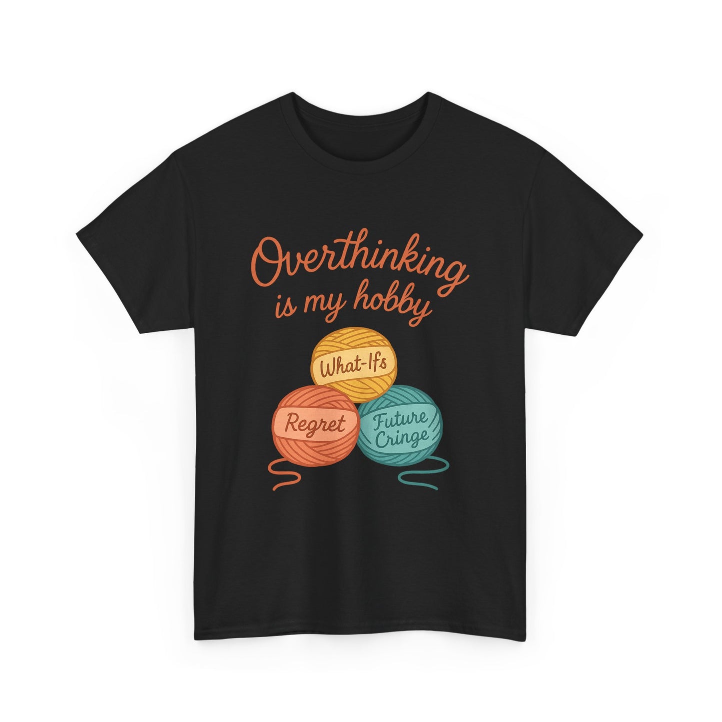 Unisex Heavy Cotton Tee | Overthinking is My Hobby - Perfect for Introverts, Gift for Anxiety Relief, Casual Wear, Stress Management