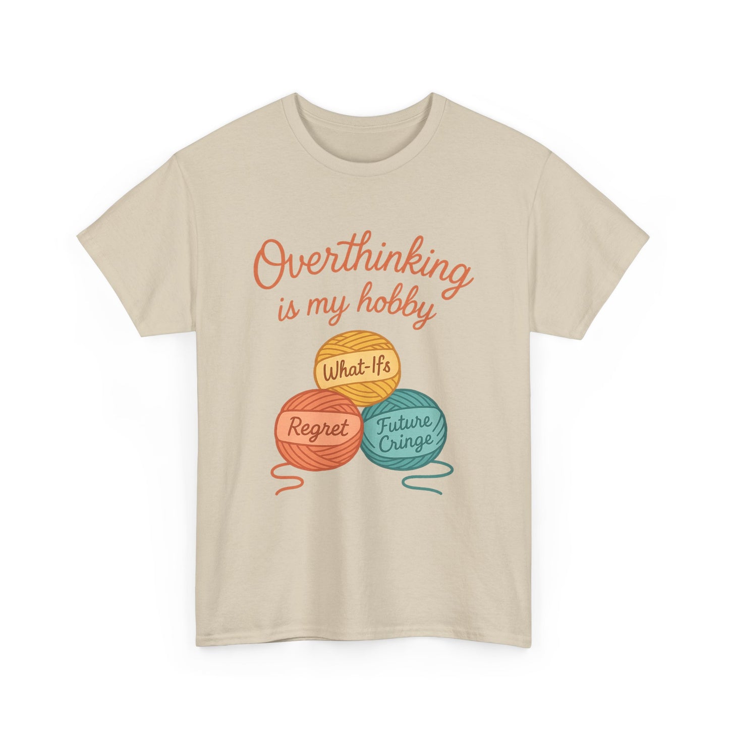Unisex Heavy Cotton Tee | Overthinking is My Hobby - Perfect for Introverts, Gift for Anxiety Relief, Casual Wear, Stress Management