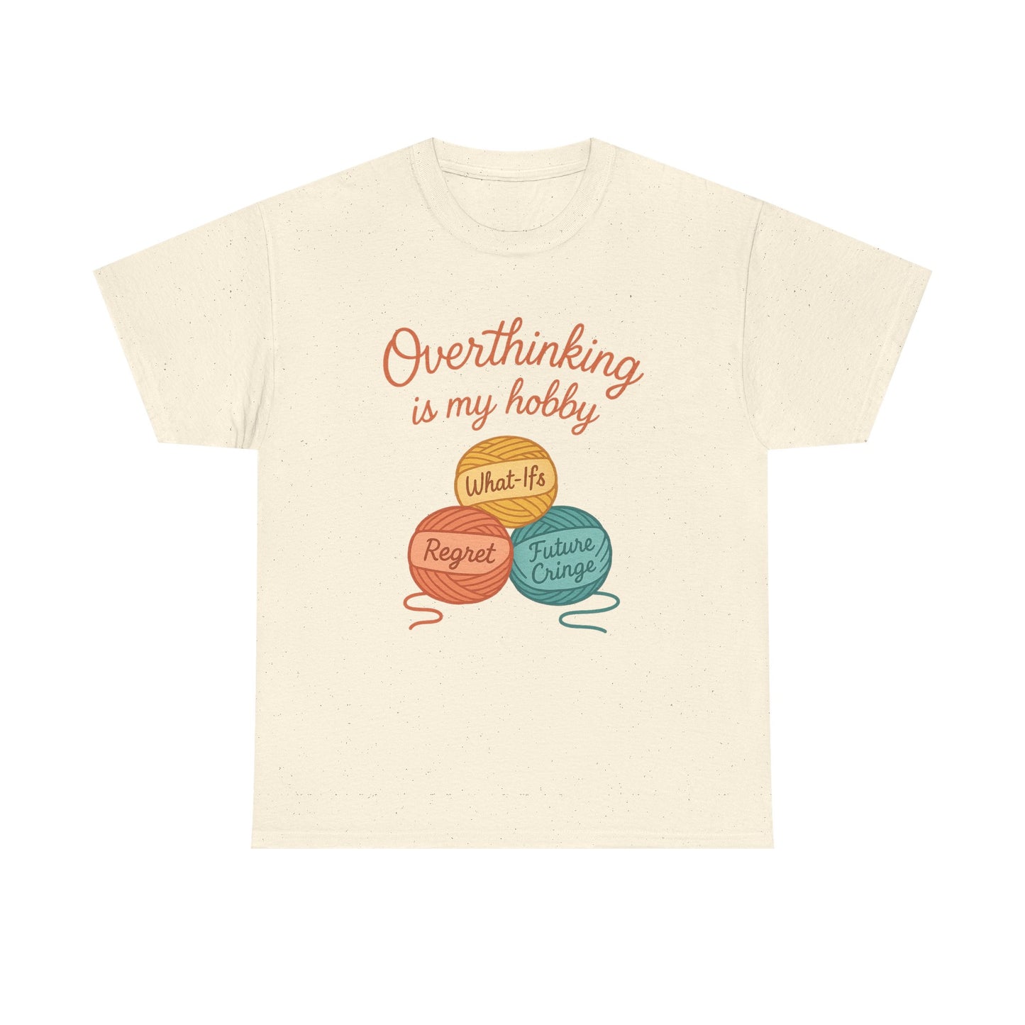 Unisex Heavy Cotton Tee | Overthinking is My Hobby - Perfect for Introverts, Gift for Anxiety Relief, Casual Wear, Stress Management