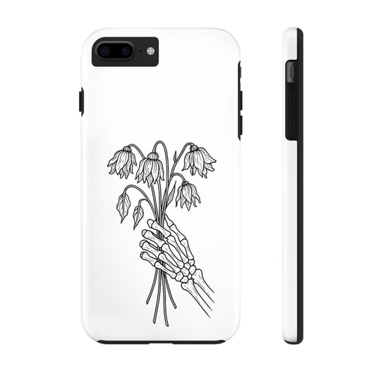 Phone Case | Skeleton Hand, Flower Bouquet - Tough and Stylish, Skeleton Design, Perfect for Grunge Lovers, Unique Gift for Everyday Use