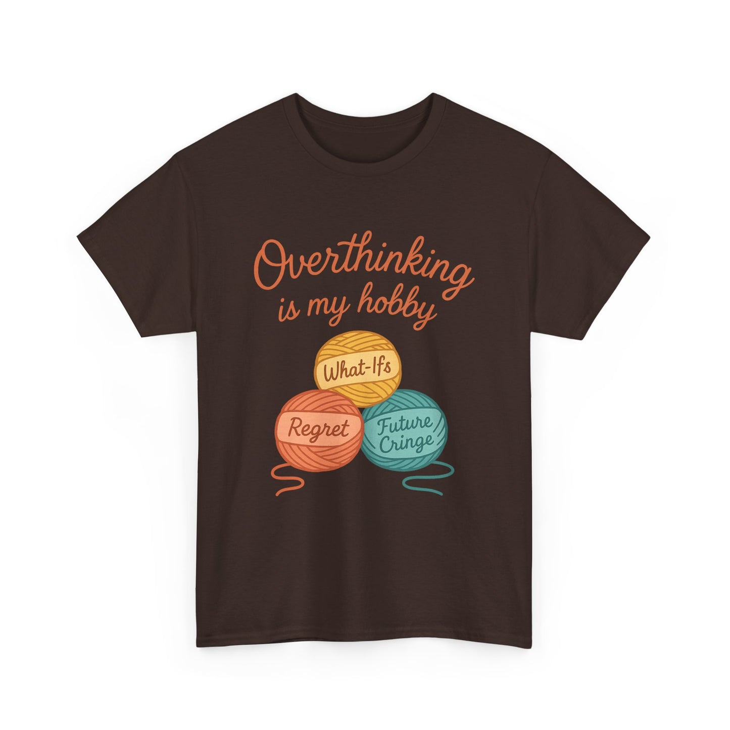 Unisex Heavy Cotton Tee | Overthinking is My Hobby - Perfect for Introverts, Gift for Anxiety Relief, Casual Wear, Stress Management