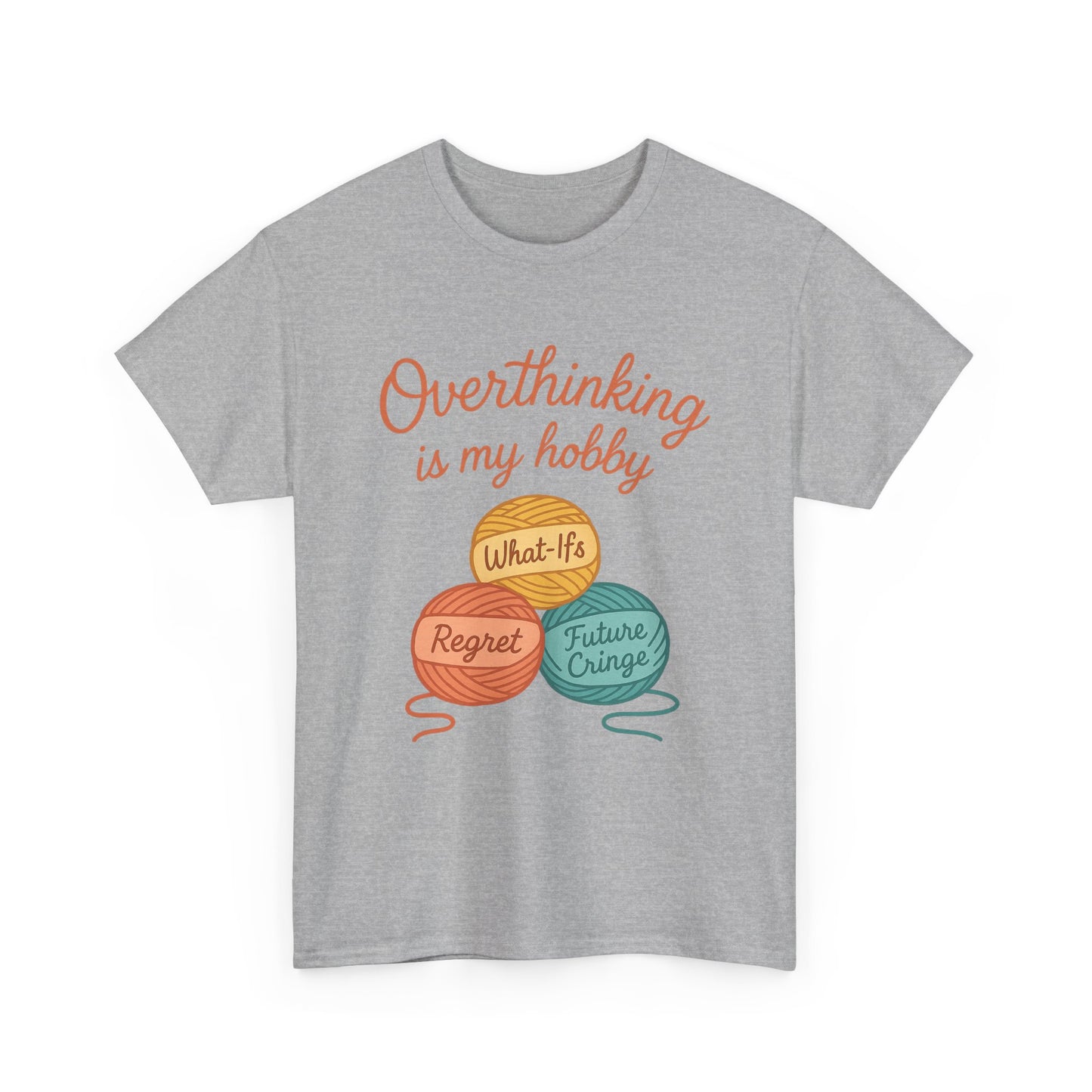 Unisex Heavy Cotton Tee | Overthinking is My Hobby - Perfect for Introverts, Gift for Anxiety Relief, Casual Wear, Stress Management