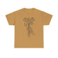 Unisex Heavy Cotton Tee | Skeleton Hand, Flower Bouquet - Casual Summer Top, Gift, Streetwear Fashion, Unique Graphic Shirt